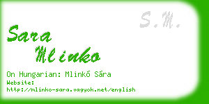 sara mlinko business card